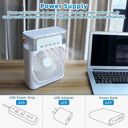Portable Air Conditioner Fan - Rechargeable Mist Fan