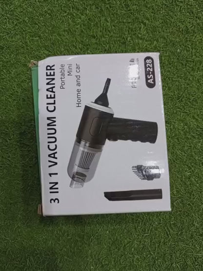3 in 1 Portable Wireless Vacuum Cleaner – High Power Suction, Air Pump & Duster for Home, Car & Laptop